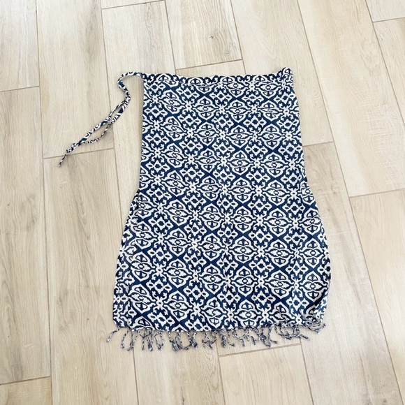 TARA MICHELLE Women’s Blue White Print Preppy Pull On Cover Up Skirt Size XS - Picture 4 of 7